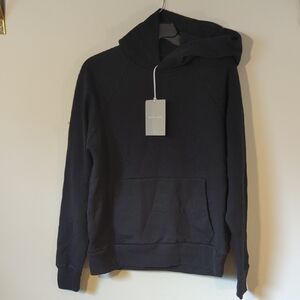 Nwt new Everlane SzS small solid Black the track hoodie pullover mens hood